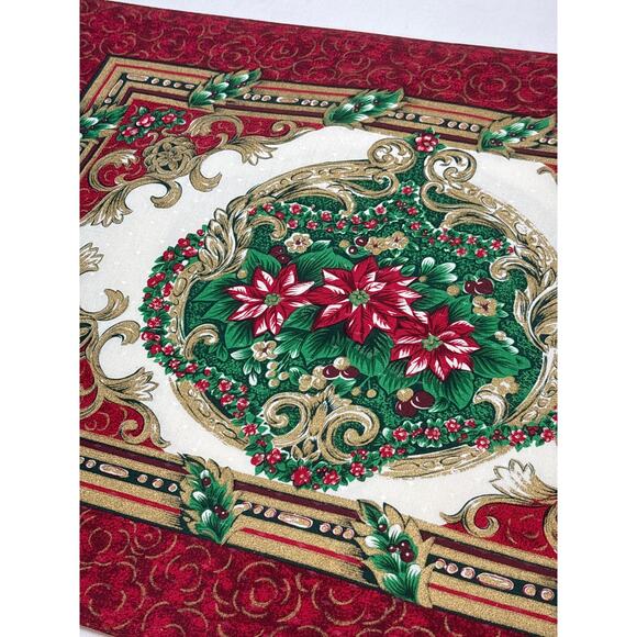 Vintage ‘Grand Holiday’ Fabric Placemats Set of 7 Holiday Manor Made in Taiwan - Picture 4 of 7